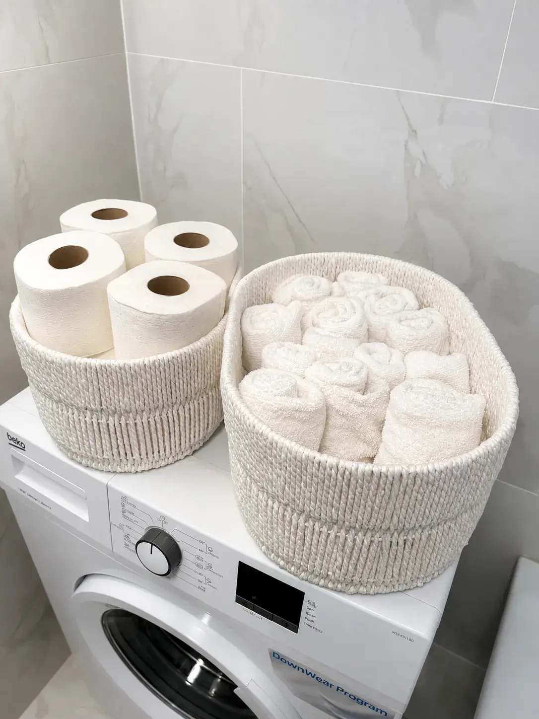 Fresh towels ready in the bathroom